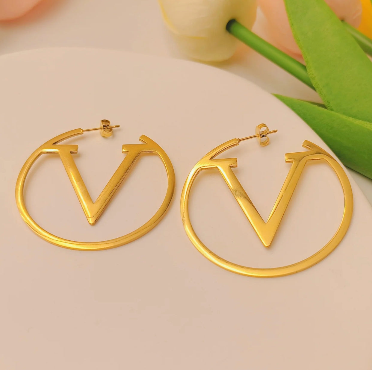 V-Hoop Earrings